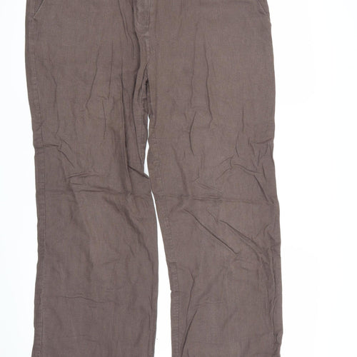 M&S Collection Womens Brown   Trousers  Size 14 L30.5 in
