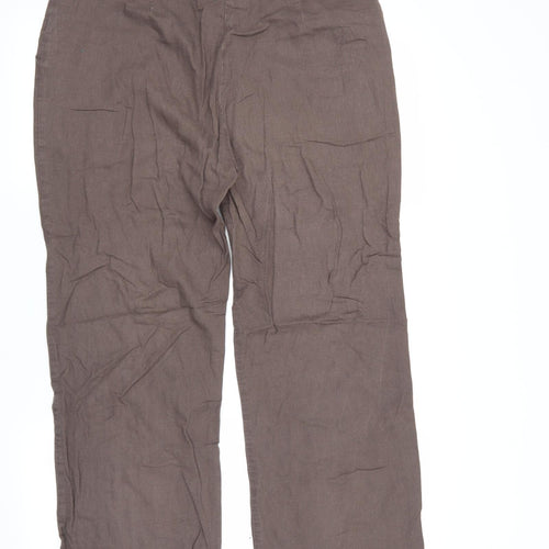 M&S Collection Womens Brown   Trousers  Size 14 L30.5 in
