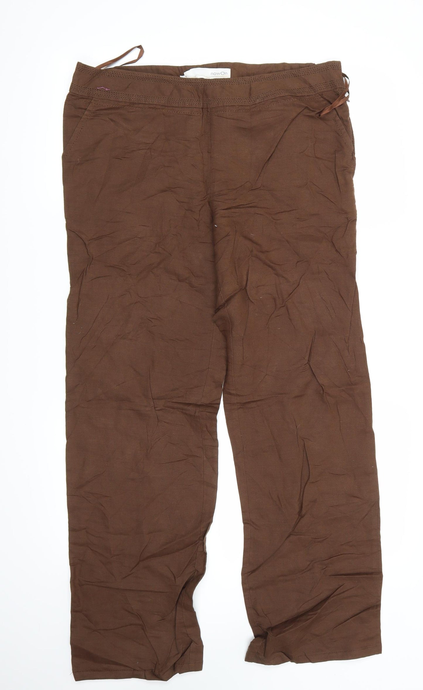 NOW ON Womens Brown   Trousers  Size 12 L31 in