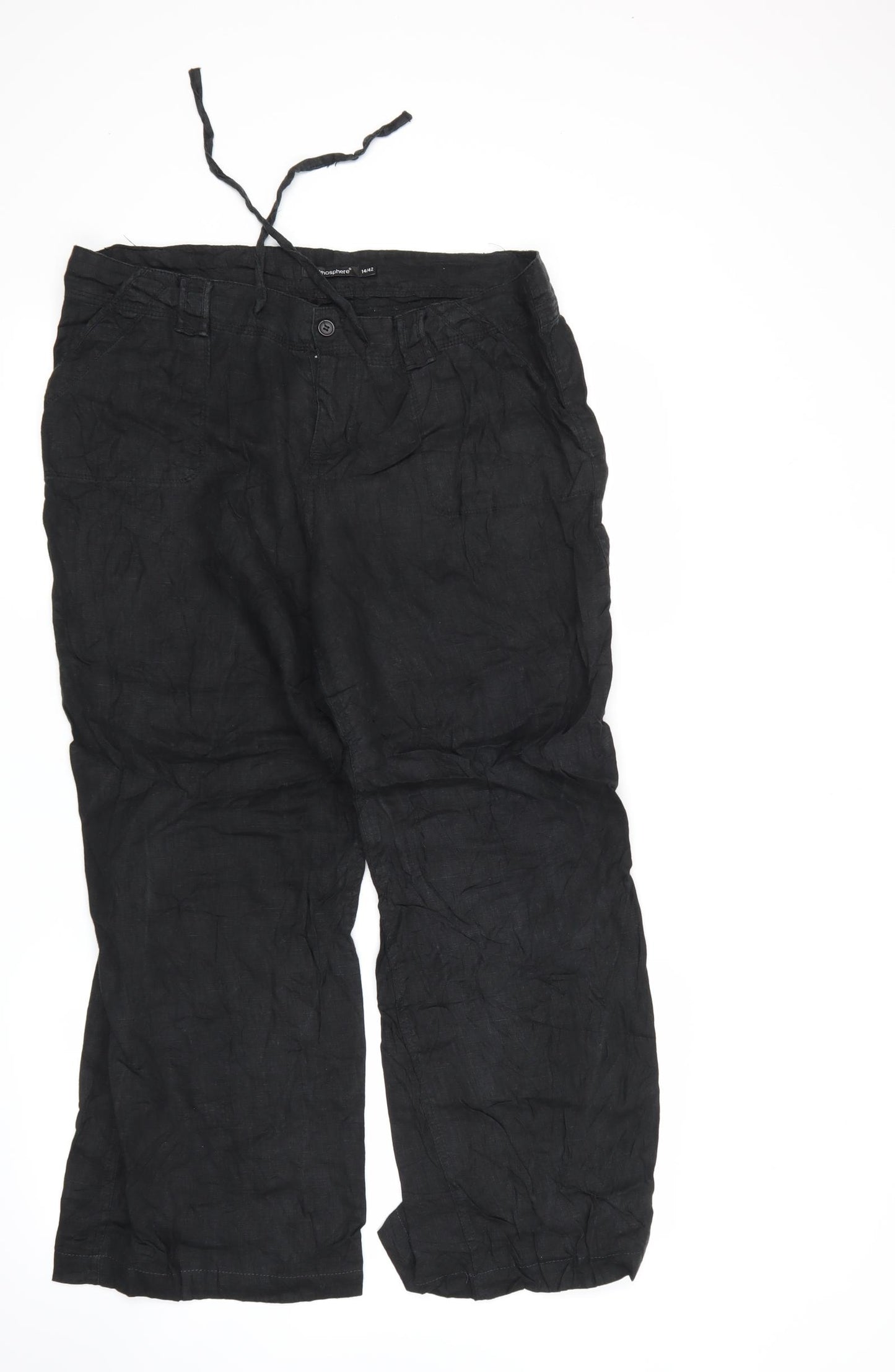 Atmosphere Womens Black   Trousers  Size 14 L26.5 in
