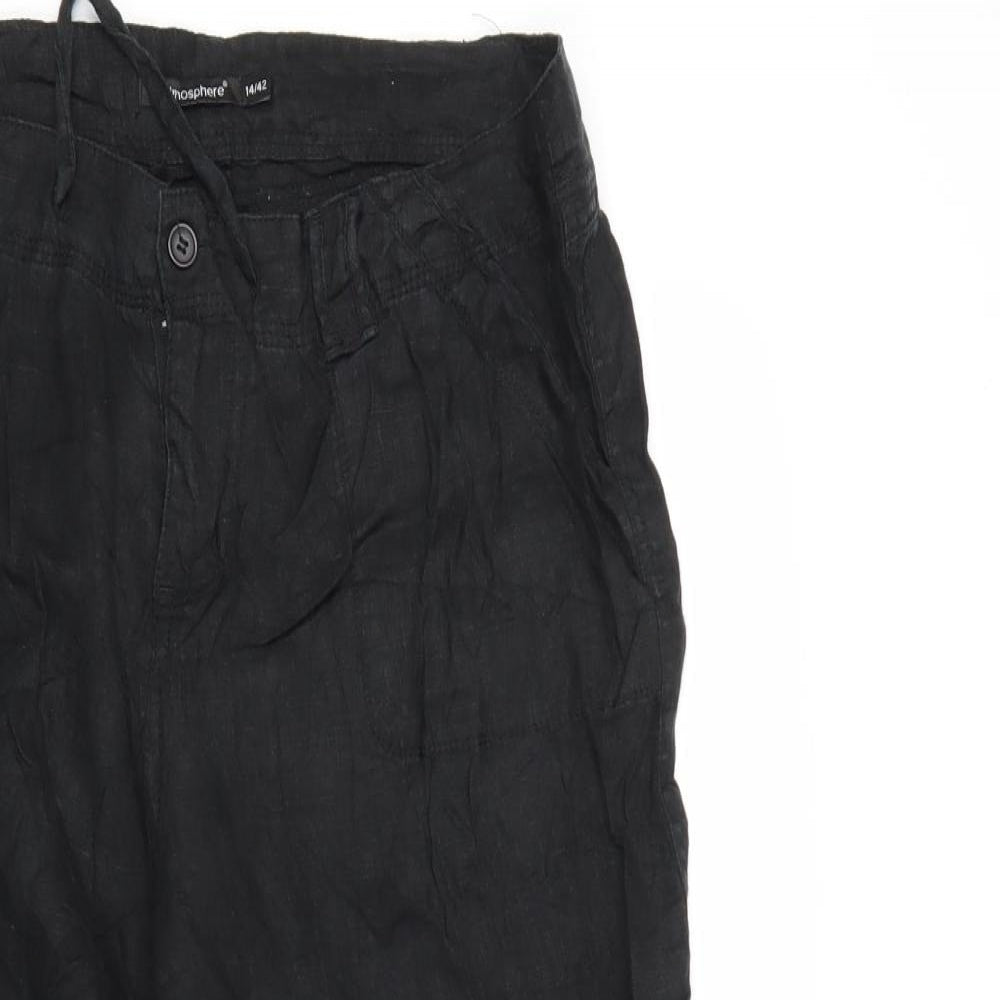 Atmosphere Womens Black   Trousers  Size 14 L26.5 in