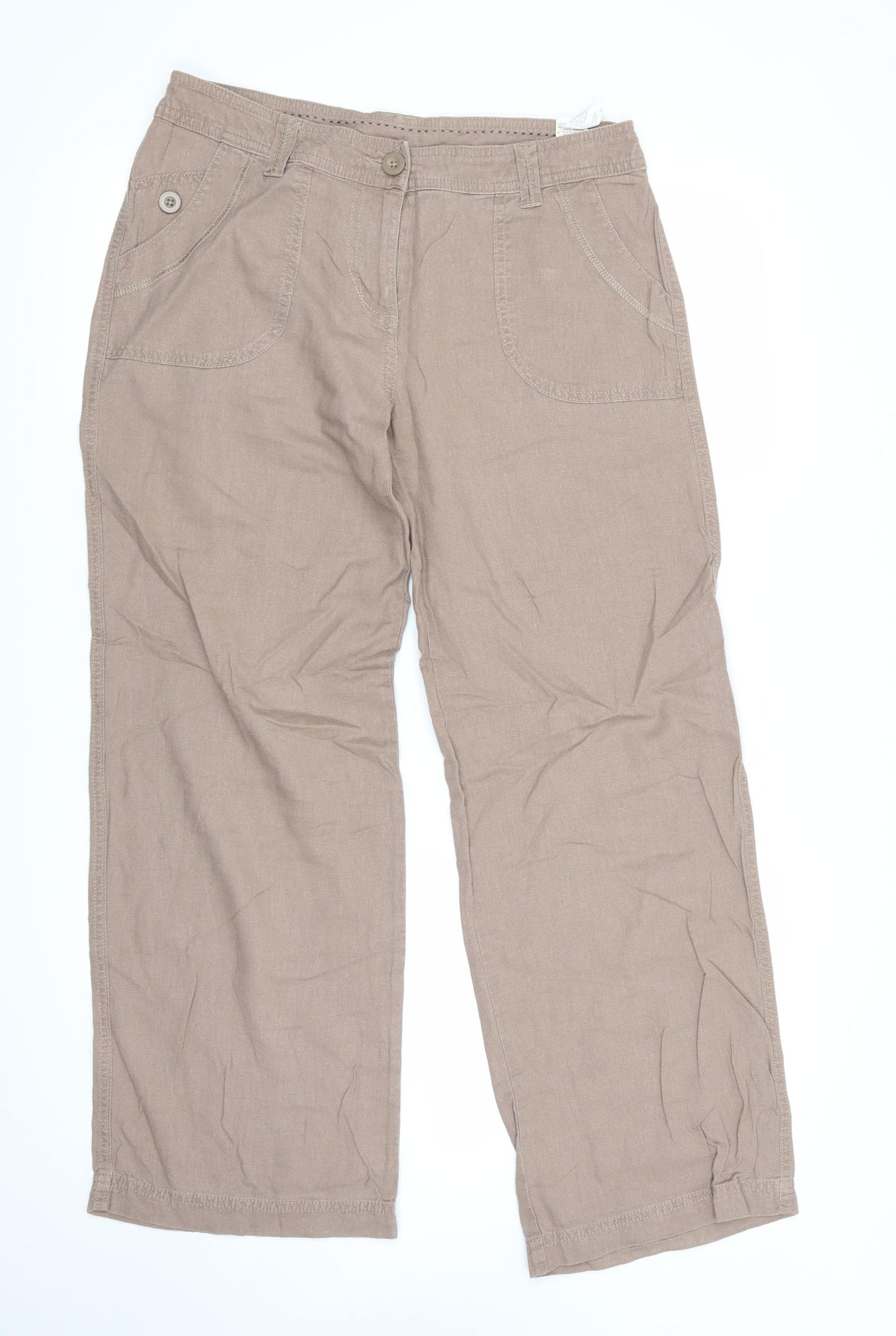 Marks and Spencer Womens Beige   Trousers  Size 10 L29 in