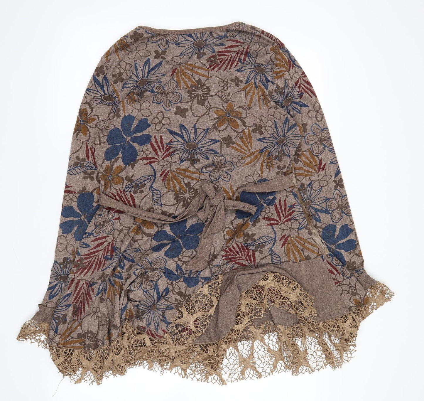 izabel Womens Brown Floral  Basic Blouse Size XL