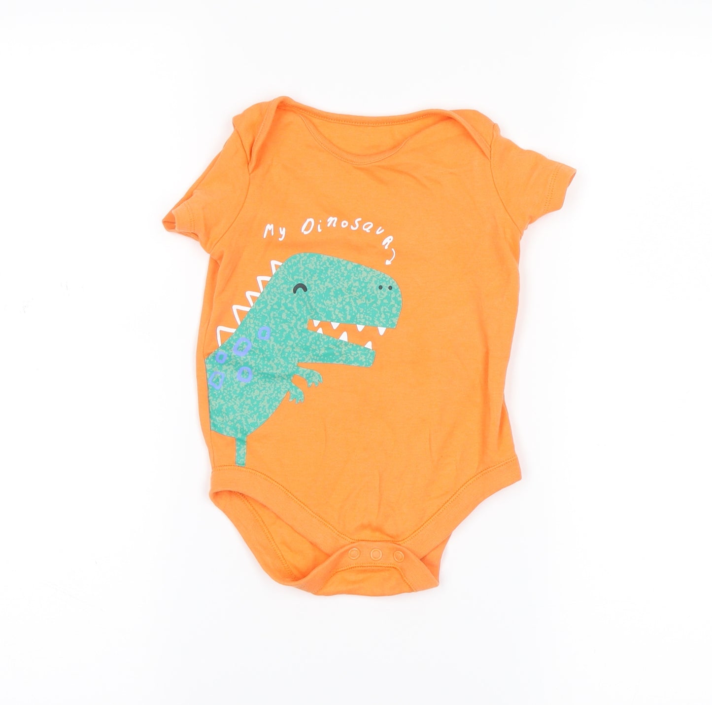 F&F  Orange   Babygrow One-Piece Size 12-18 Months  - dinosaur