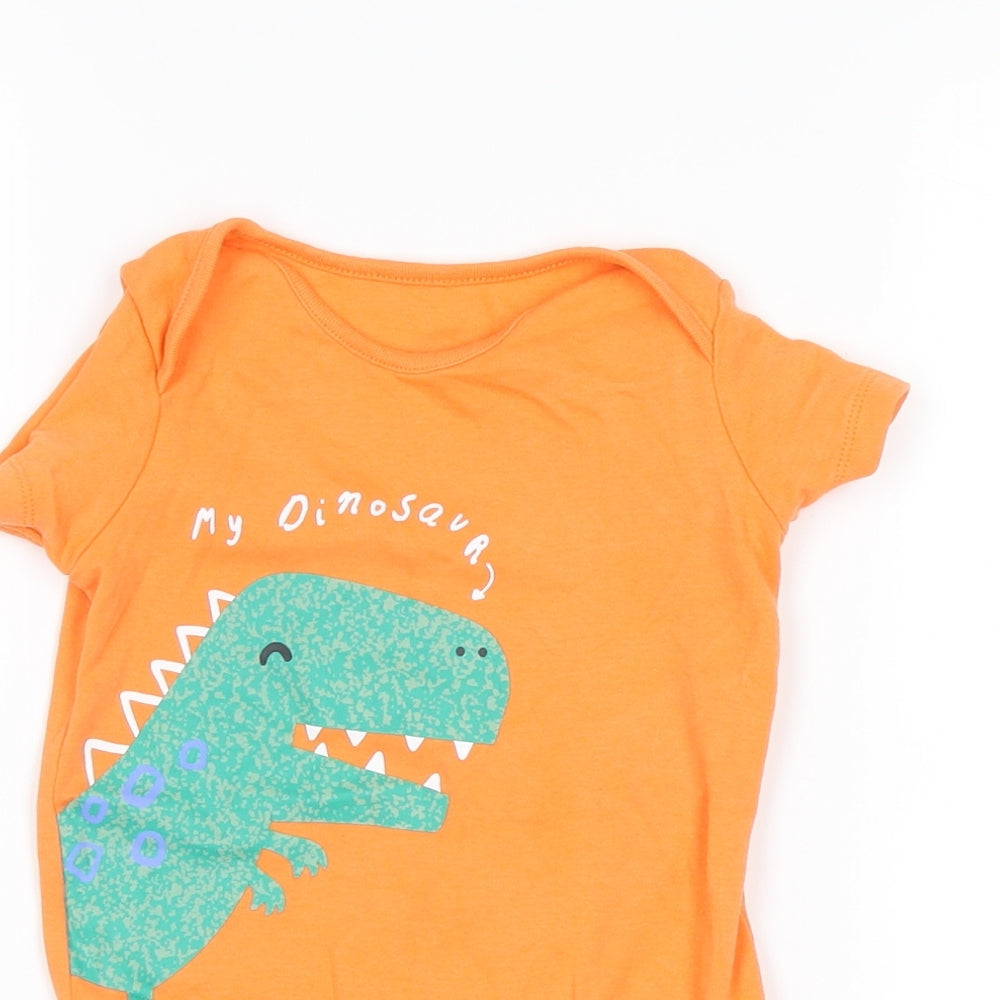 F&F  Orange   Babygrow One-Piece Size 12-18 Months  - dinosaur