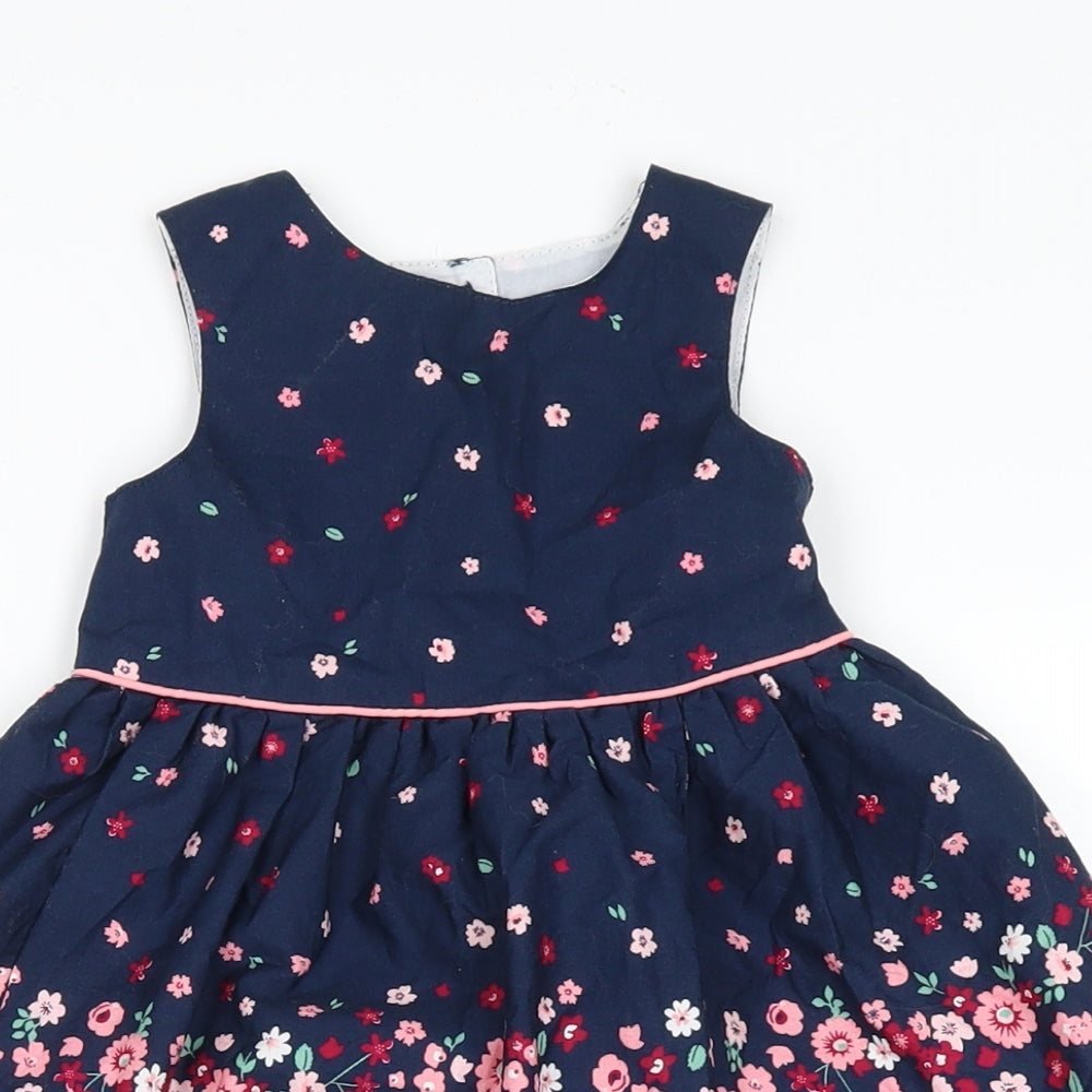 Primark  Blue Floral  Tank Dress  Size 9-12 Months