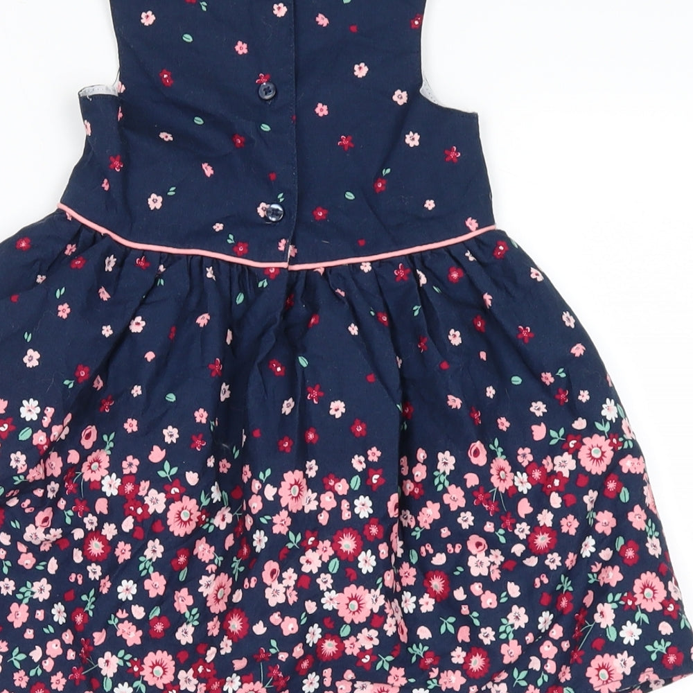 Primark  Blue Floral  Tank Dress  Size 9-12 Months