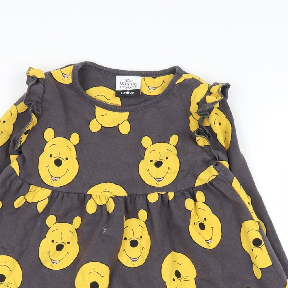George  Grey   Shirt Dress  Size 12-18 Months  - winnie the pooh