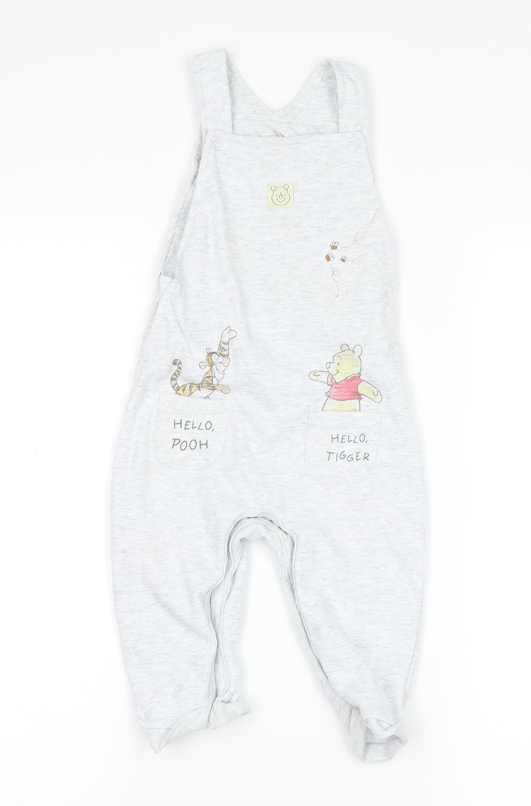Primark  Grey   Dungaree One-Piece Size 12-18 Months  - winnie the pooh