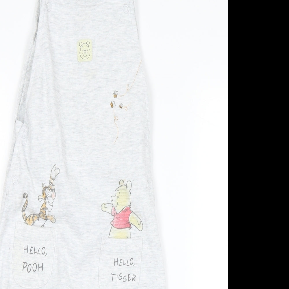 Primark  Grey   Dungaree One-Piece Size 12-18 Months  - winnie the pooh