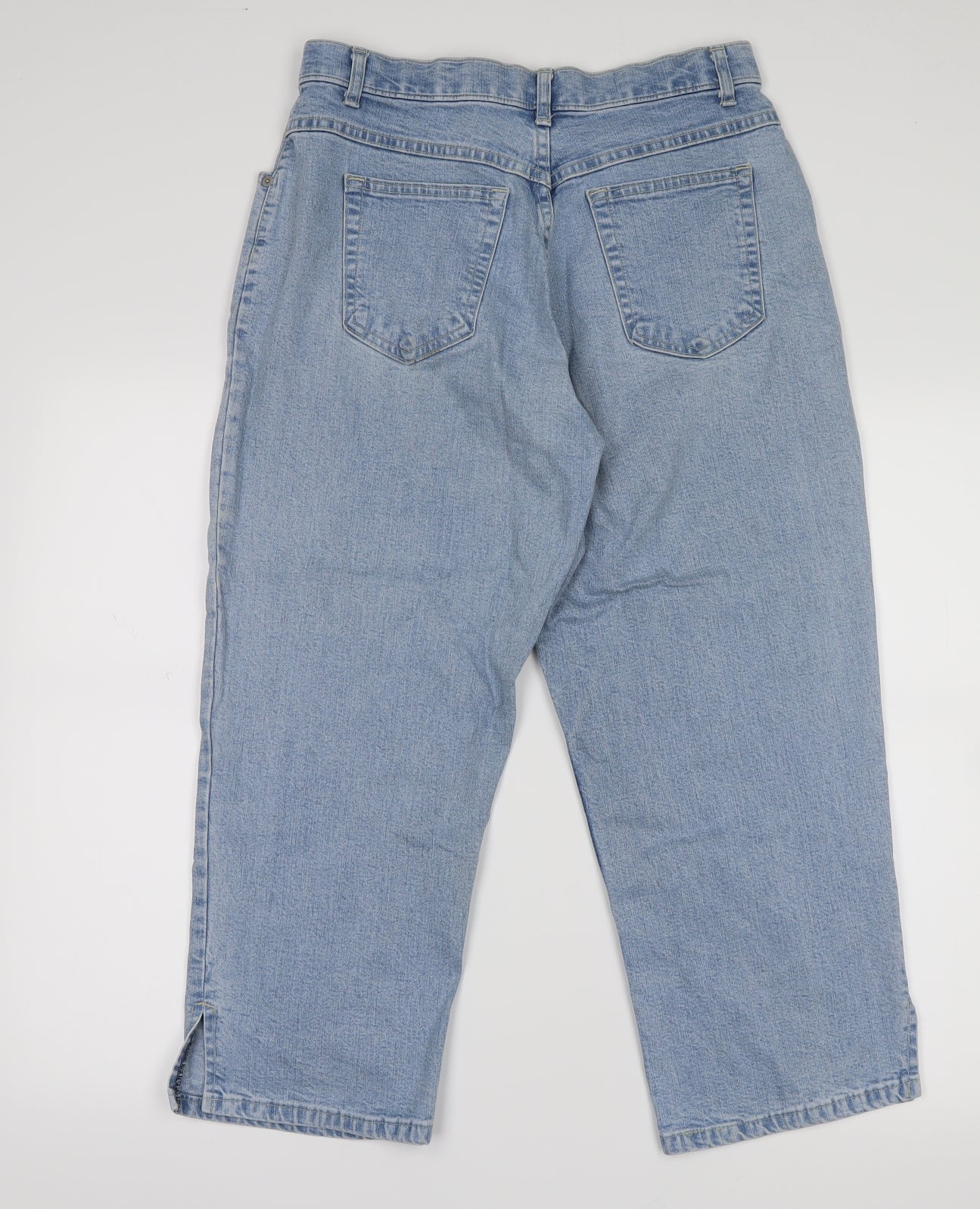 Marks and Spencer Womens Blue  Denim Cropped Trousers Size 14