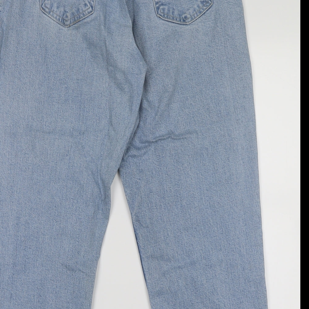 Marks and Spencer Womens Blue  Denim Cropped Trousers Size 14