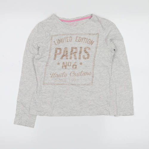YD Girls Grey   Top Pyjama Top Size 10-11 Years  - limited edition paris