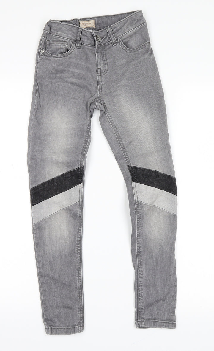 NEXT Girls Grey  Denim Straight Jeans Size 9 Years