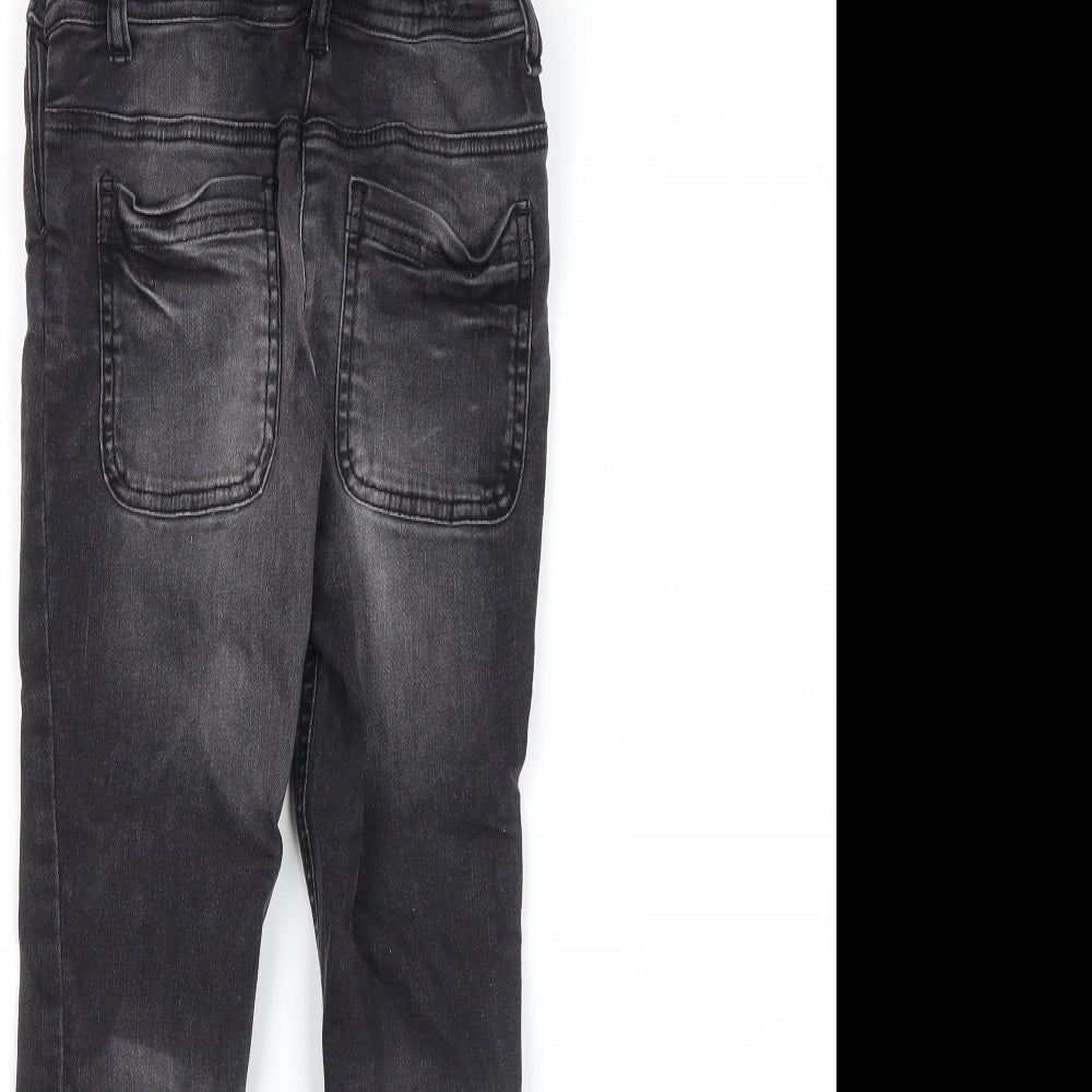 NEXT Girls Grey  Denim Dungaree One-Piece Size 9 Years