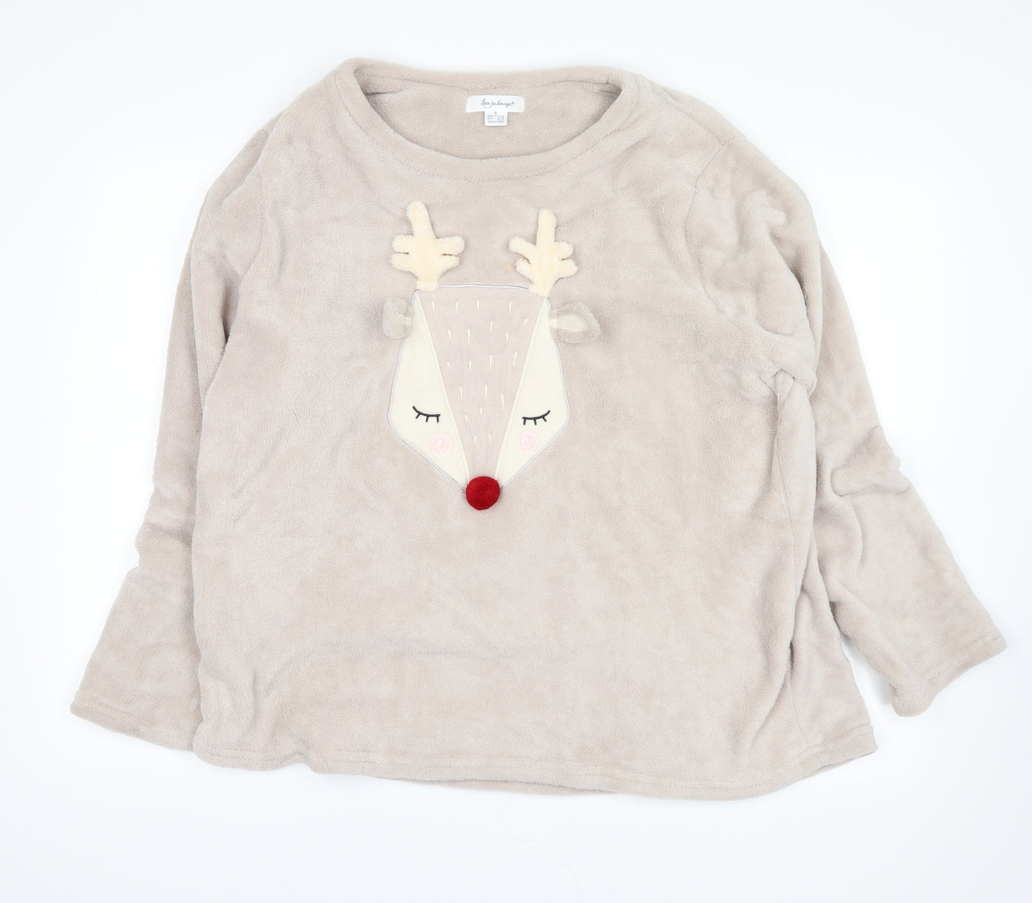 Primark Womens Beige  Rayon Top Pyjama Top Size XL  - reindeer