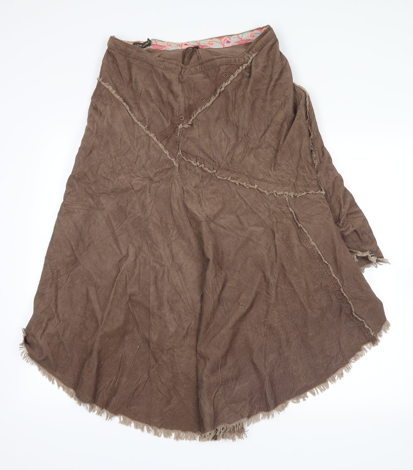 no brand Womens Brown  Corduroy Peasant Skirt Size 10