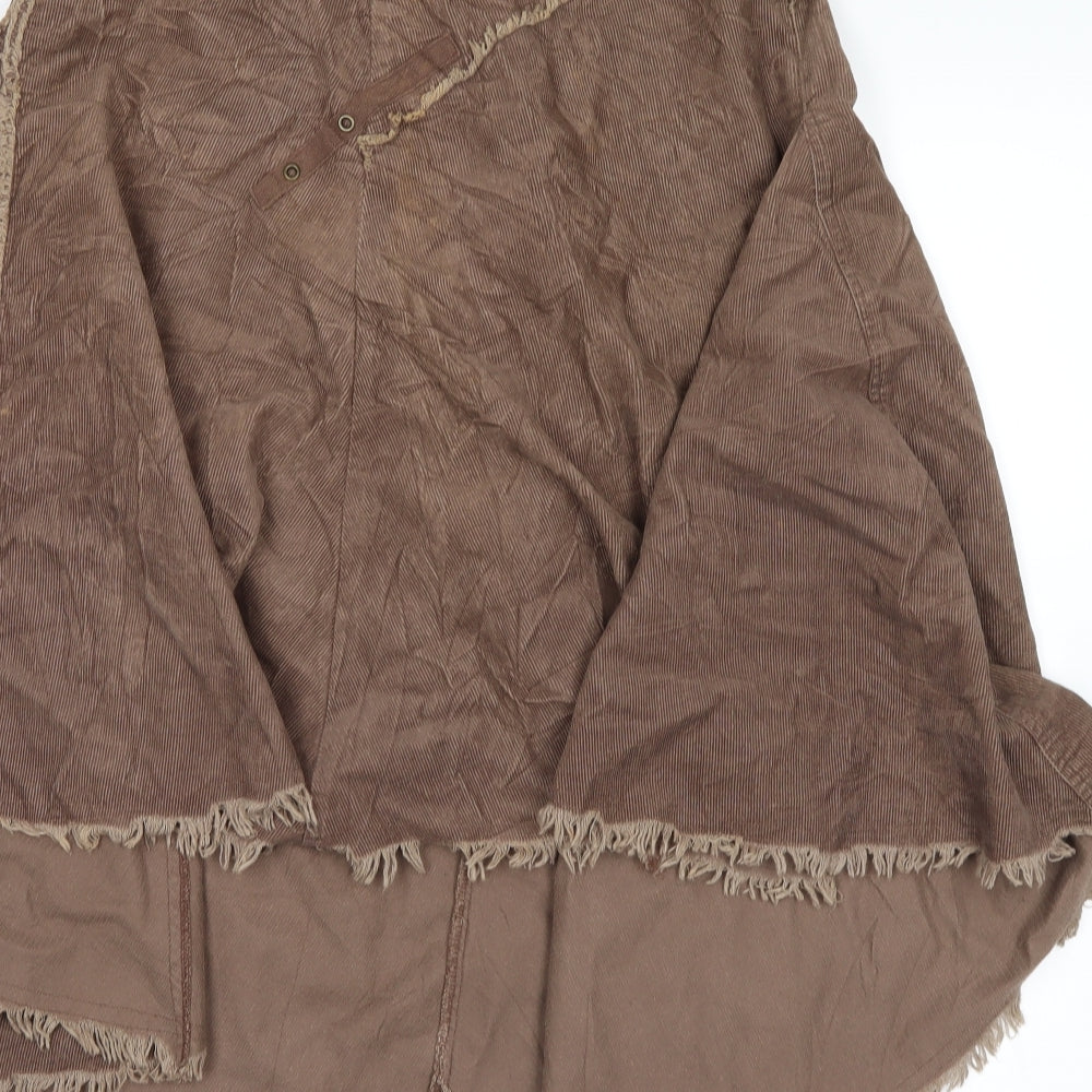 no brand Womens Brown  Corduroy Peasant Skirt Size 10