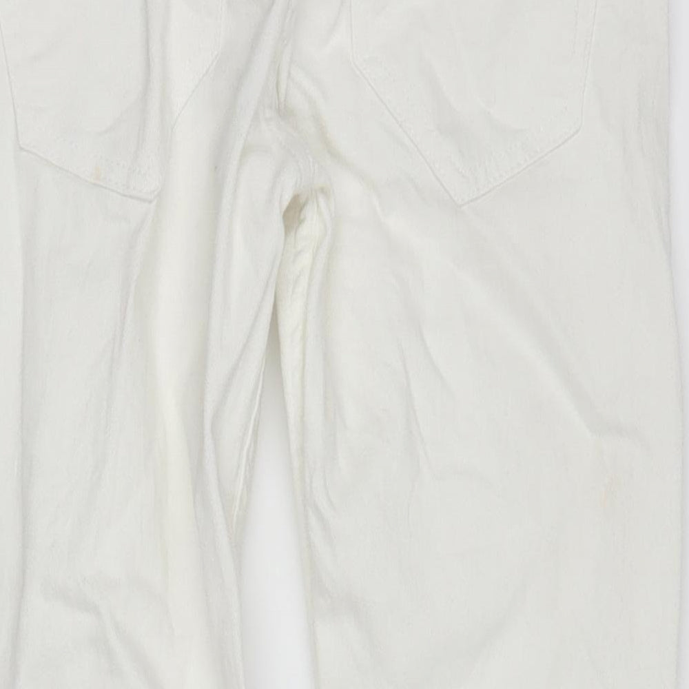 mango jeans Womens White  Denim Cropped Jeans Size 6