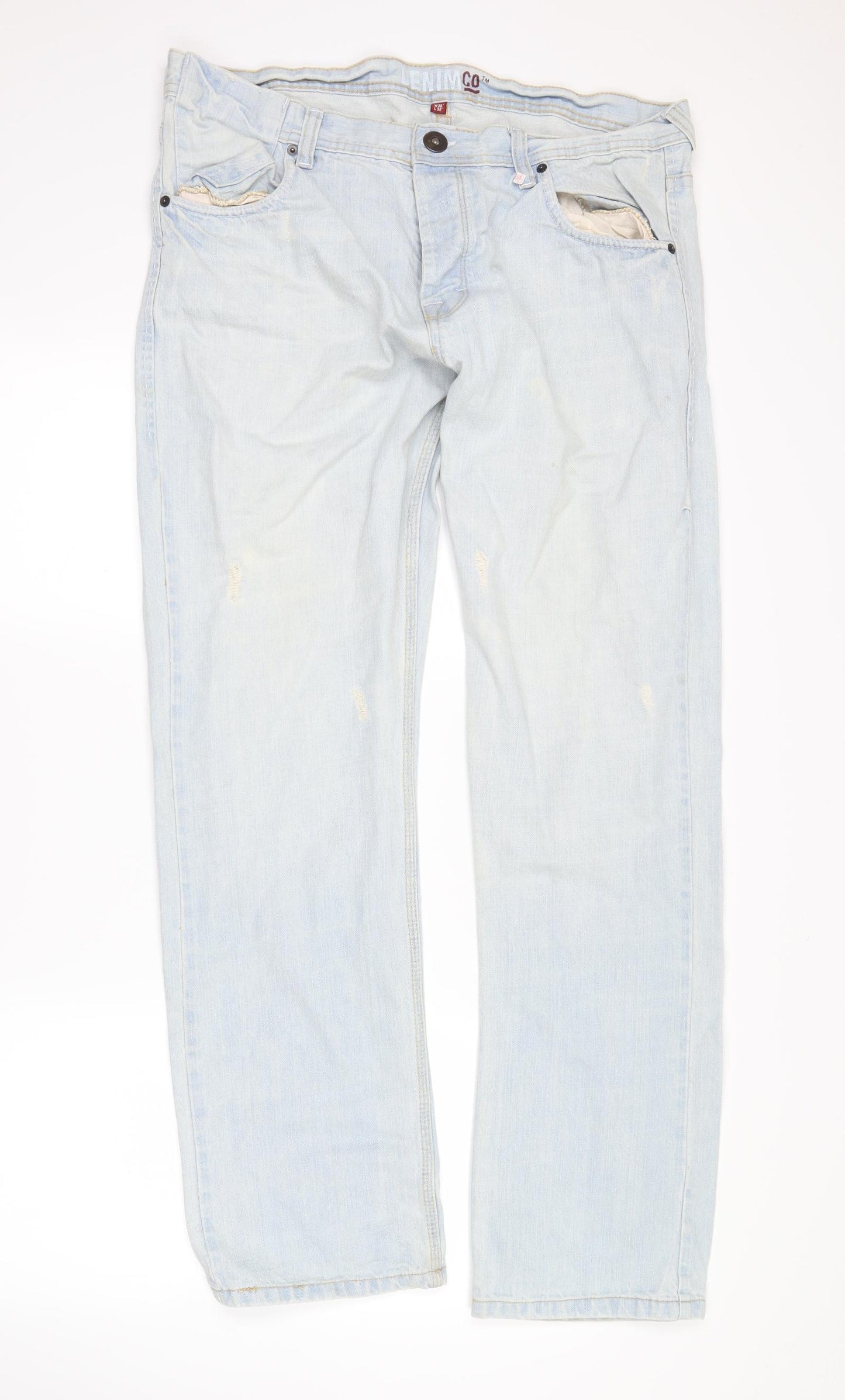 denimco Mens Blue  Denim Straight Jeans Size 38 in L32 in