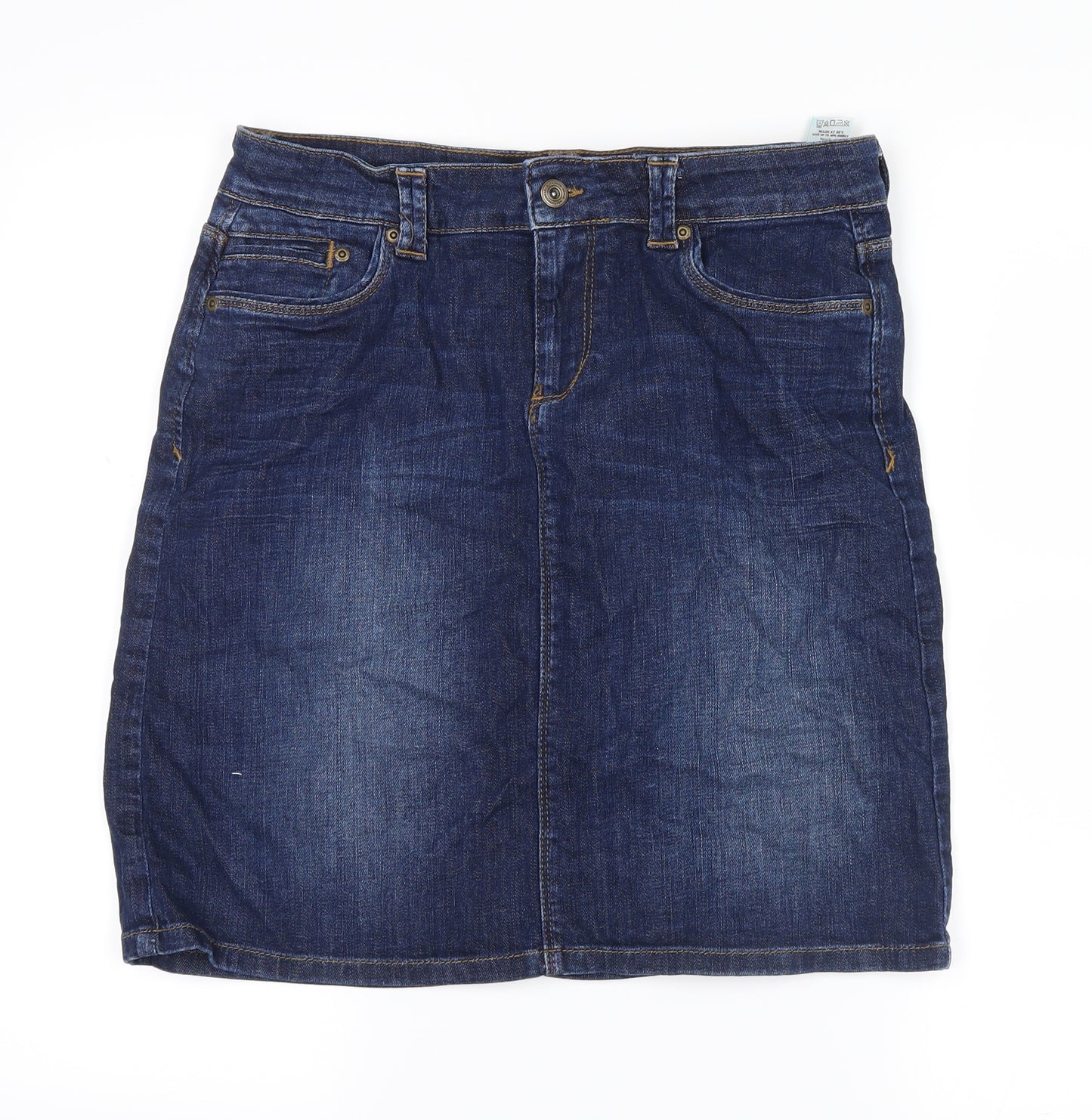 Marks and Spencer Womens Black  Denim Trumpet Skirt Size 10