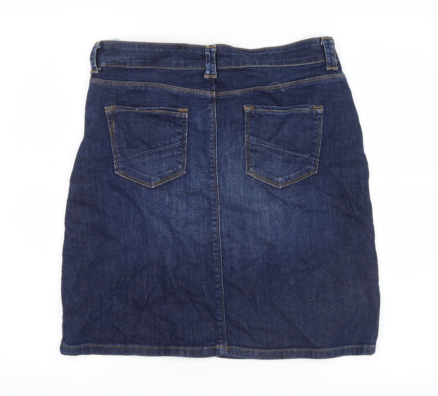 Marks and Spencer Womens Black  Denim Trumpet Skirt Size 10