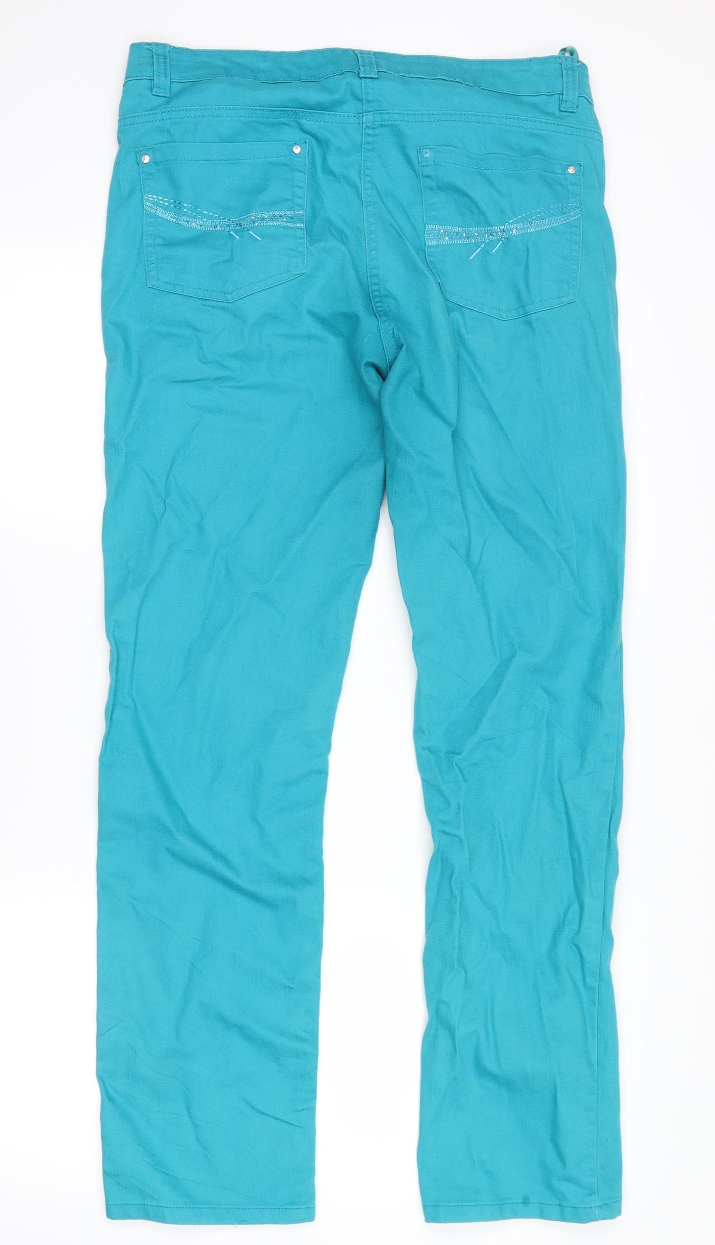 Epilogue Womens Green  Denim Straight Jeans Size 14