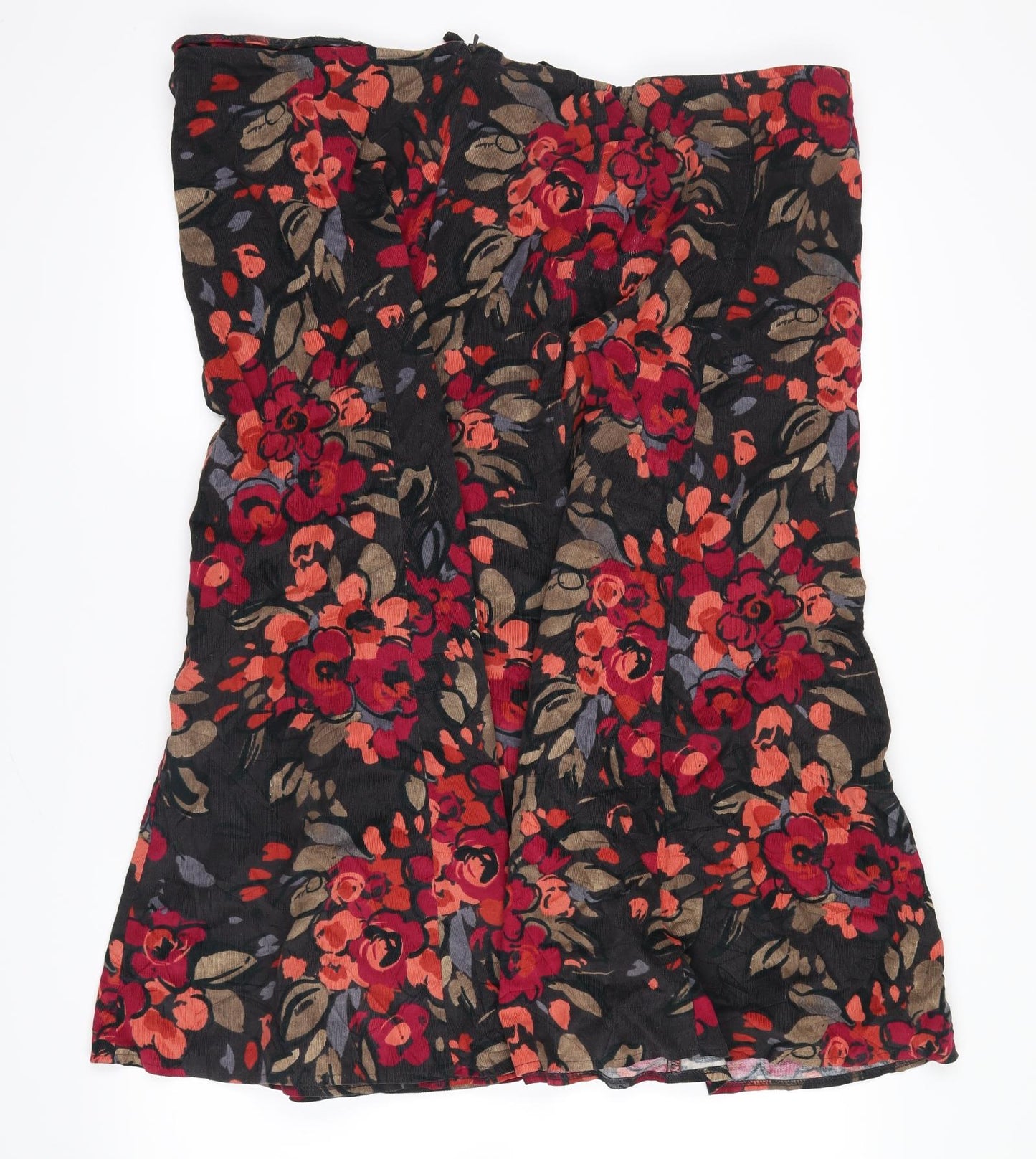 Marks and Spencer Womens Brown Floral Corduroy Peasant Skirt Size 24