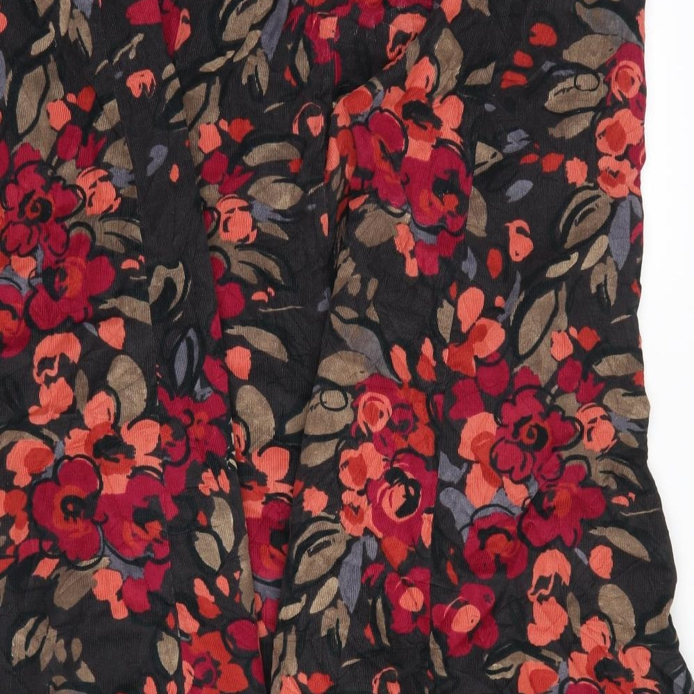 Marks and Spencer Womens Brown Floral Corduroy Peasant Skirt Size 24