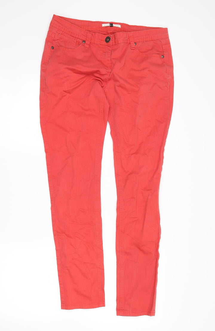 blonde + blonde Womens Red Denim Straight Jeans Size 12