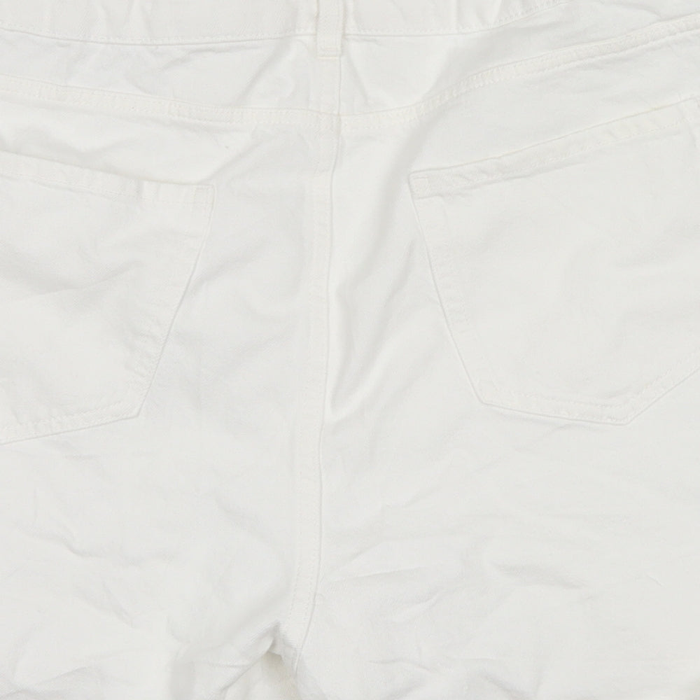 Marks and Spencer Womens White  Denim Mom Shorts Size 22