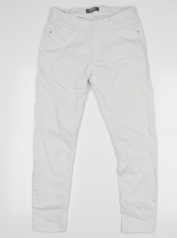 Dorothy Perkins Womens White Denim Straight Jeans Size 6