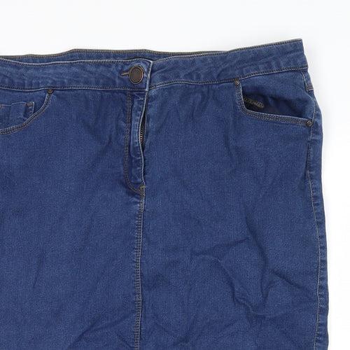 George Womens Blue  Denim A-Line Skirt Size 18
