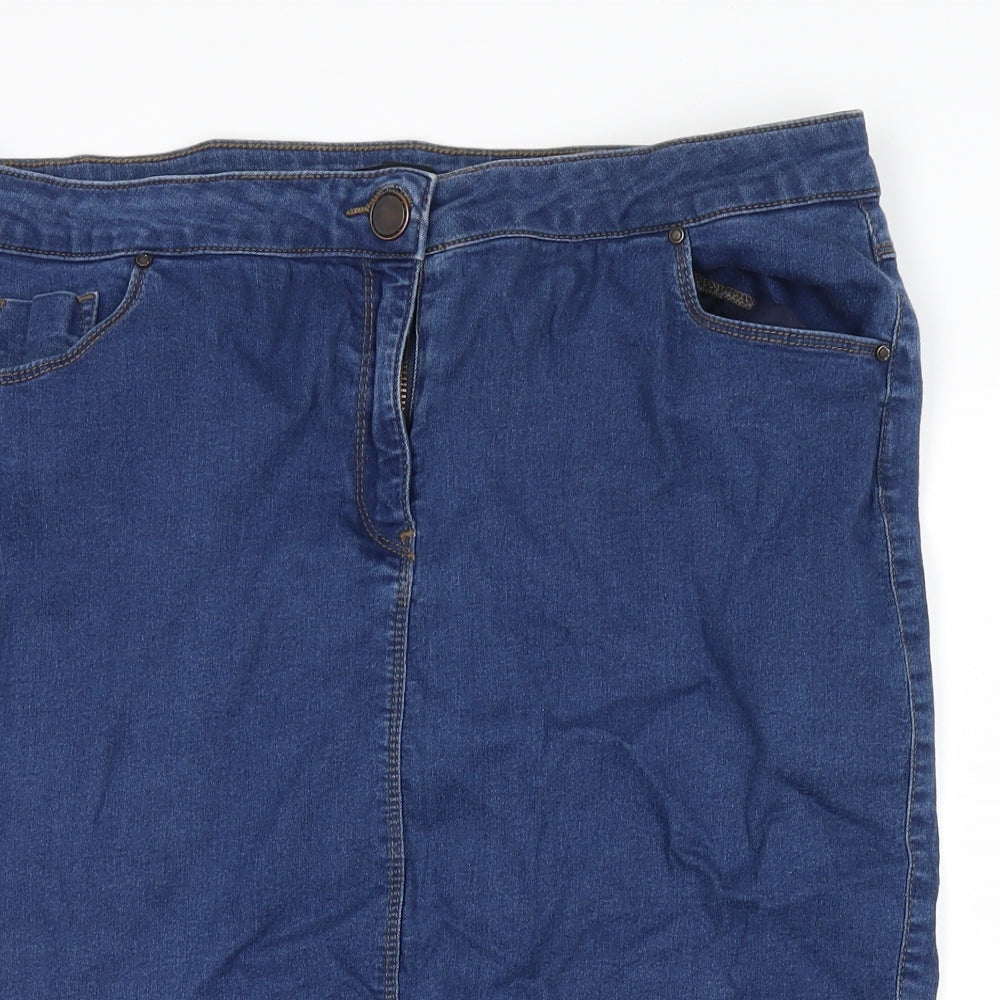 George Womens Blue  Denim A-Line Skirt Size 18