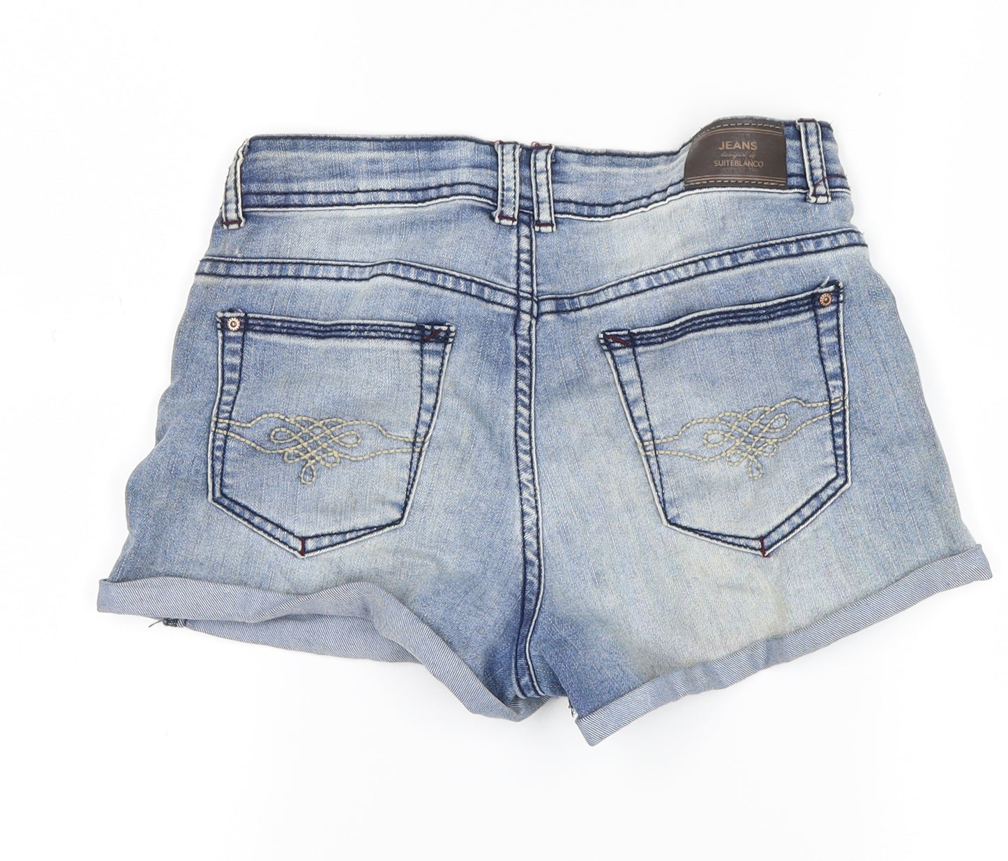 Suiteblanco Womens Blue  Denim Hot Pants Shorts Size 4