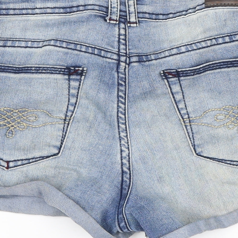 Suiteblanco Womens Blue  Denim Hot Pants Shorts Size 4