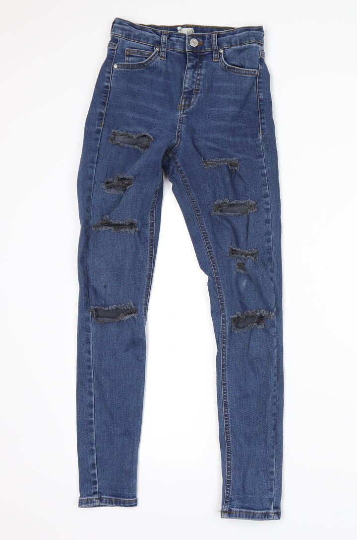 Topshop Mens Blue  Denim Straight Jeans Size 26 in L31 in