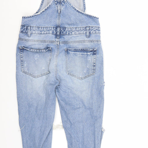 Denim co. Womens Blue  Denim Dungaree One-Piece Size 8 L24 in - Distressed