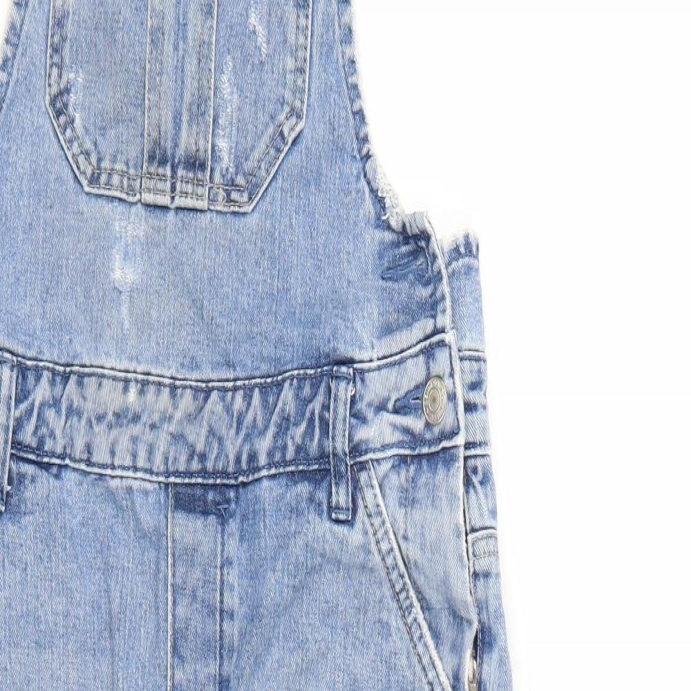 Denim co. Womens Blue  Denim Dungaree One-Piece Size 8 L24 in - Distressed
