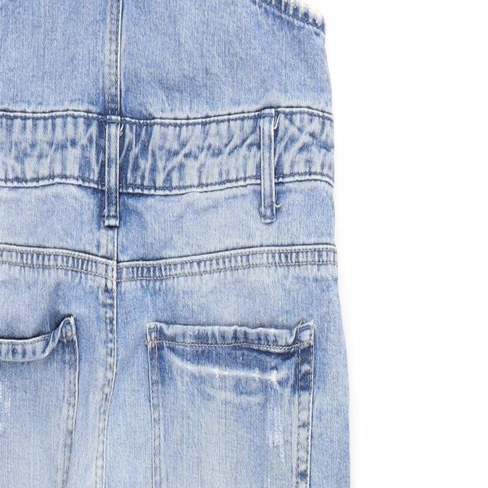 Denim co. Womens Blue  Denim Dungaree One-Piece Size 8 L24 in - Distressed