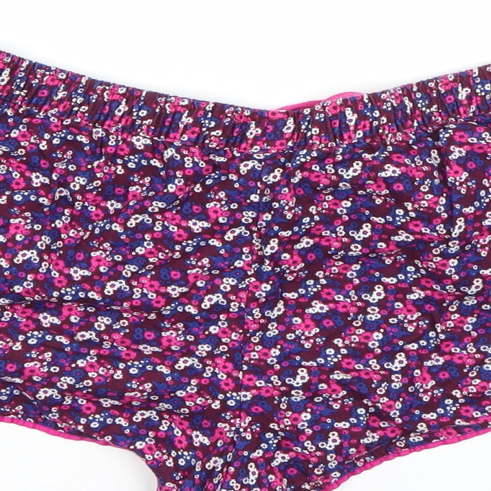 F&F Girls Purple Floral  Hot Pants Shorts Size 9-10 Years