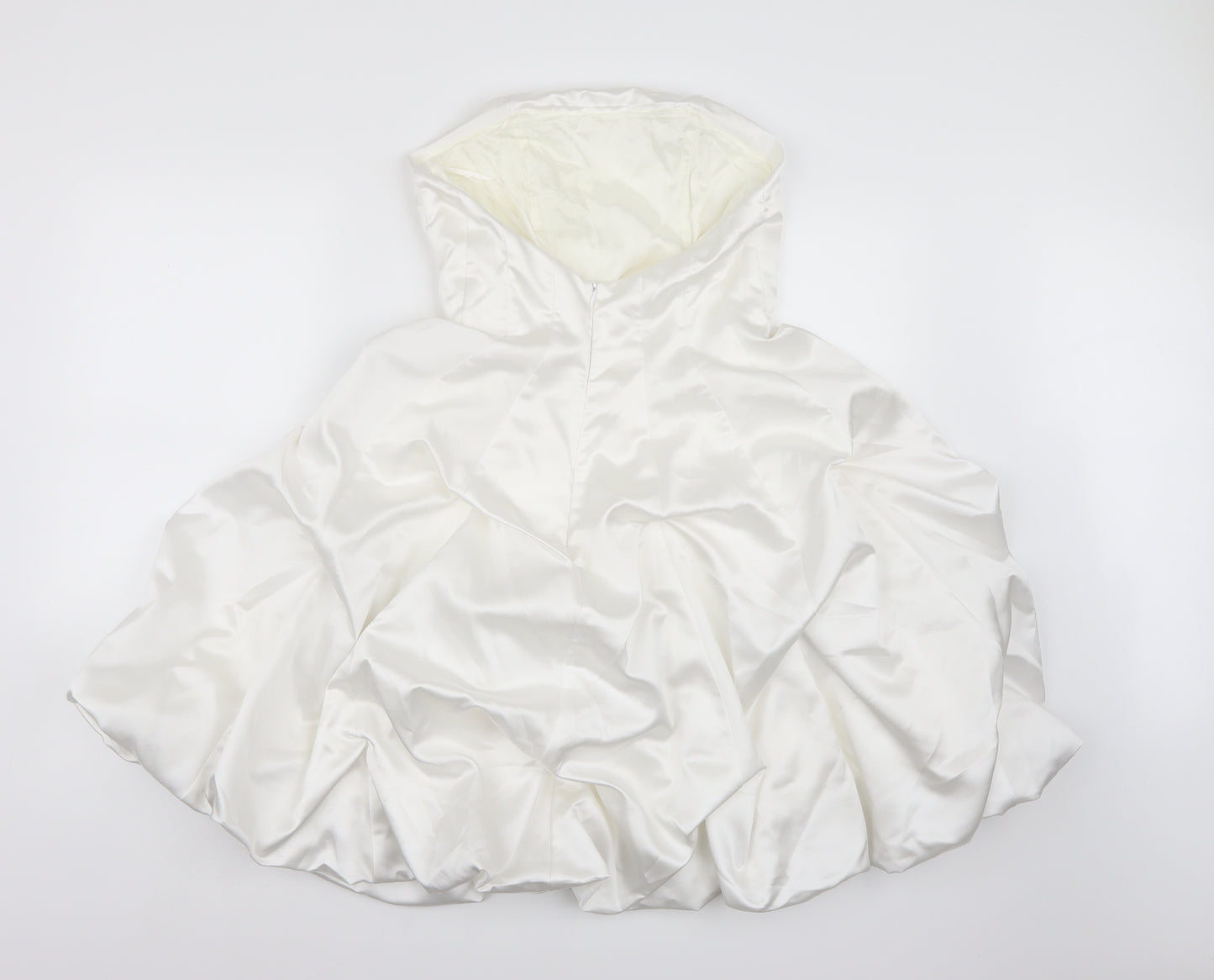 dresses.com Womens White  Satin Ball Gown  Size 8  - ruched effect