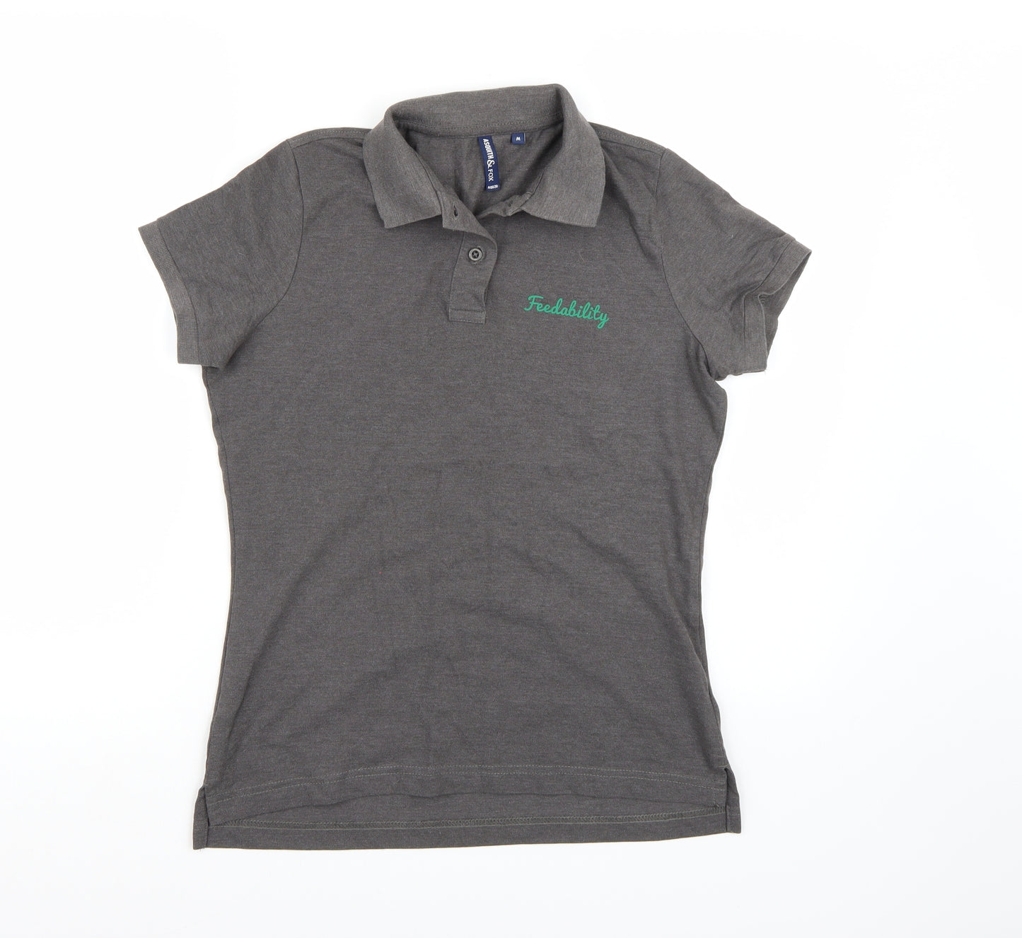 Asquith & Fox Womens Grey   Basic Polo Size M