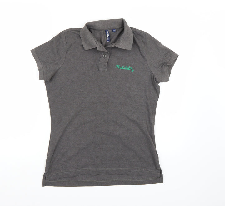 Asquith & Fox Womens Grey   Basic Polo Size M