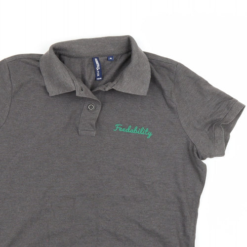 Asquith & Fox Womens Grey   Basic Polo Size M