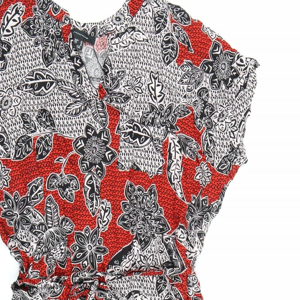 Atmosphere Womens Red Floral  T-Shirt Dress  Size 20