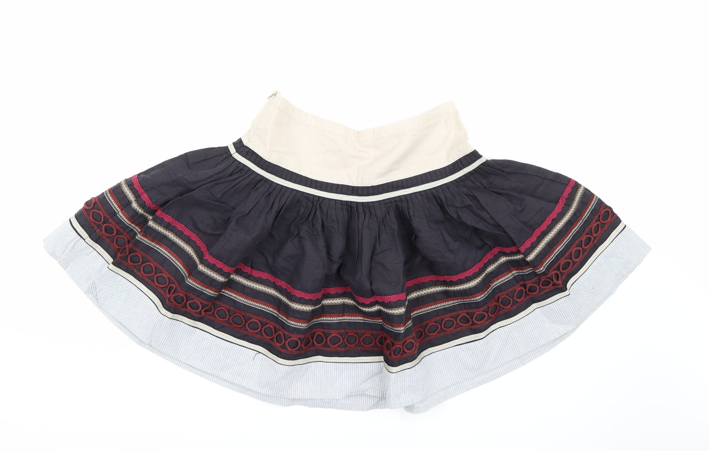 MNG  Womens Multicoloured Striped  Skater Skirt Size 6
