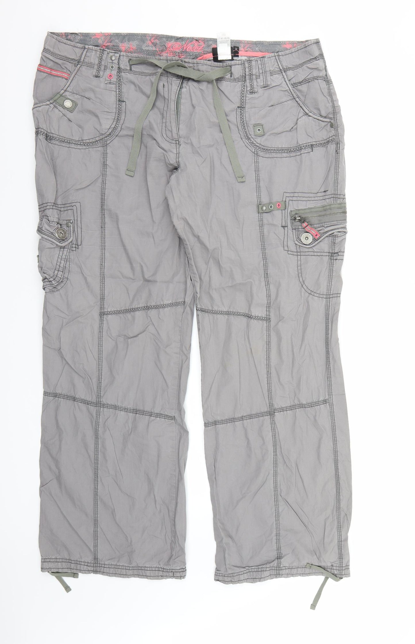 NEXT Womens Grey   Cargo Trousers Size 20 L32 in