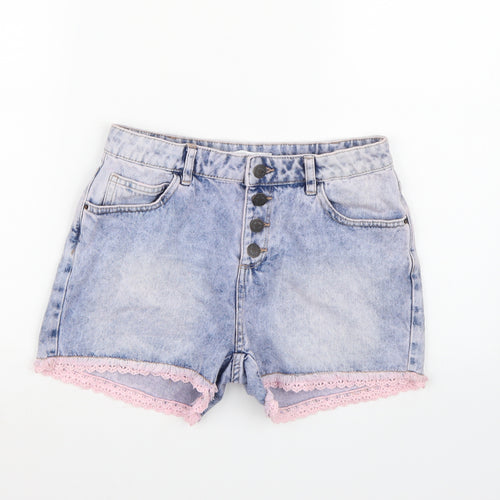 Marks and Spencer Girls Blue  Denim Hot Pants Shorts Size 12-13 Years