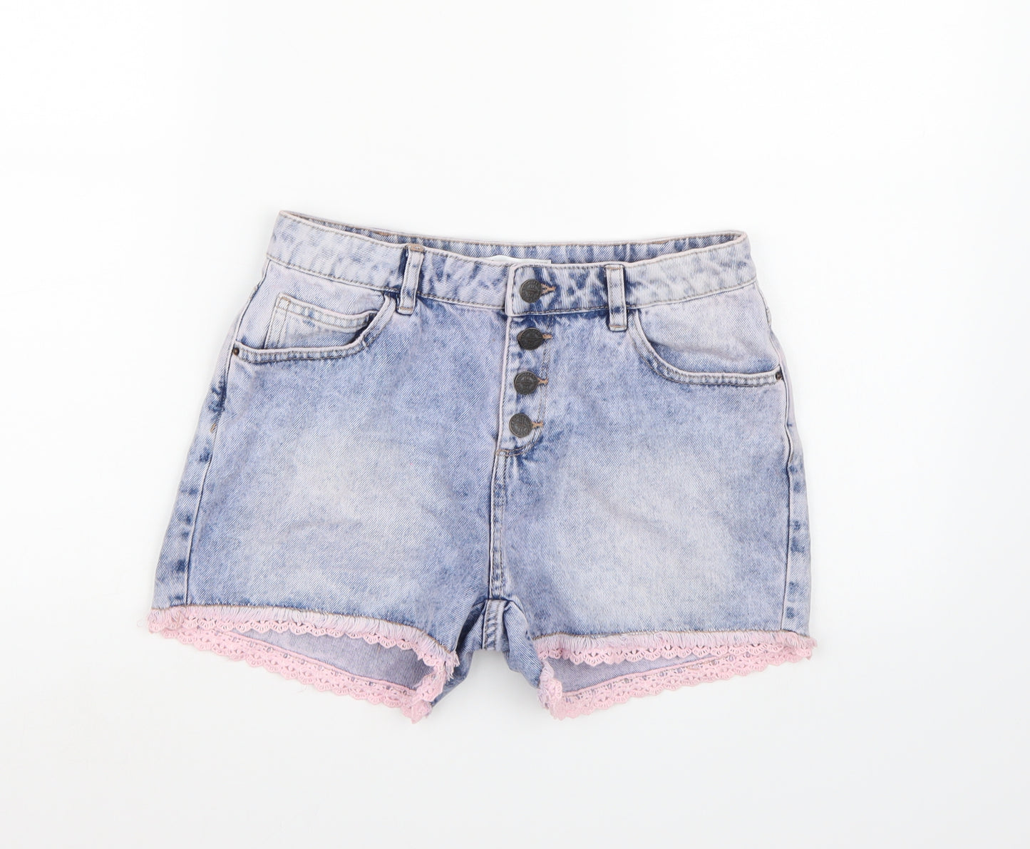 Marks and Spencer Girls Blue  Denim Hot Pants Shorts Size 12-13 Years